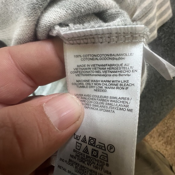 Brooks Brothers Red Fleece Men's Striped Long Sleeve Shirt Gray White Size M - Picture 6 of 12